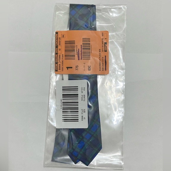 NWT Crewcuts Black Watch Tartan Tie, Silk Plaid Preppy 42” Kids Boy Blue Green - Picture 12 of 13